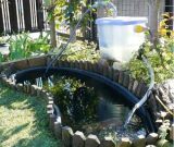 「庭にモルタル＋ブロックの池を作成したい」についての画像