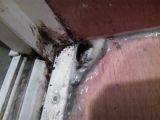 「洗面室ドア部分床の腐食（穴）」についての画像