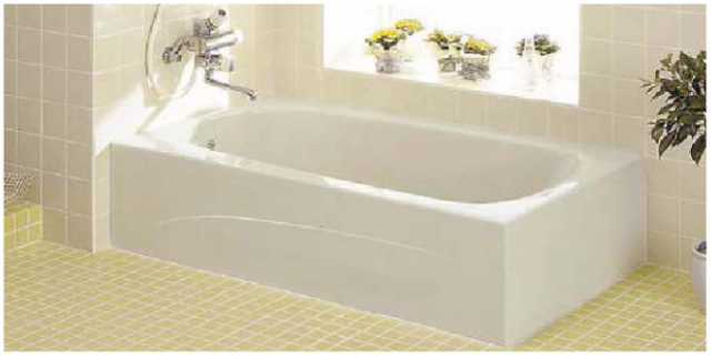 ★[FTG-111W_R] クリナップ 浴槽 フォーンス 110cm クリアホワイト 埋込式1方半エプロン 右排水 - 2